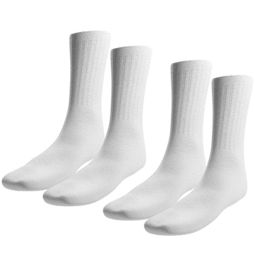 Crew Socks White 6-8 24 Pairs Socks by Color Wholesale